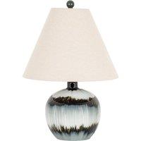 KDMD Sepia Shadows Squat Table Lamp with Linen Shade Warm in Black