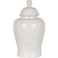 KDMD Neva Lidded Ceramic Ginger Jar for Tea & Coffee Storage in White