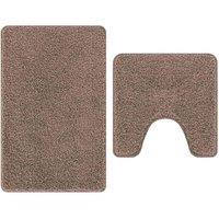 Berkfield Home 2 Piece Bath Mat Set Brown Polypropylen Non-Slip | Size: Medium