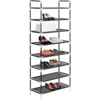 Berkfield Home Shoe Rack with 8 Shelves Metal & Non-woven Fabric Black
