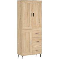 Berkfield Home Highboard Sonoma Oak 69.5x34x180 cm Engineered Wood in Light Brown