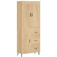 Berkfield Home Highboard Sonoma Oak 69.5x34x180 cm Engineered Wood in Brown