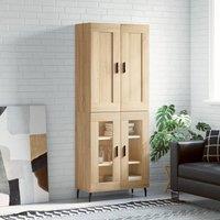 Berkfield Home Highboard Sonoma Oak 69.5x34x180 cm Engineered Wood in Natural
