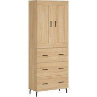Berkfield Home Highboard Sonoma Oak 69.5x34x180 cm Engineered Wood in Light Brown