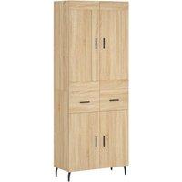 Berkfield Home Highboard Sonoma Oak 69.5x34x180 cm Engineered Wood in Light Tan