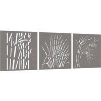 Berkfield Home Garden Wall Decorations 3 pcs 55x55 cm Corten Steel Grass Design in Brown