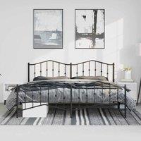 Berkfield Home Metal Bed Frame with Headboard & Footboard Black 193x203 cm