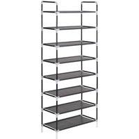 Berkfield Home Shoe Rack with 8 Shelves Metal & Non-woven Fabric Black