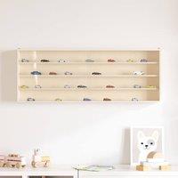 Berkfield Home Wall Display Cabinet with Doors 100x8.5x37 cm in Light Sand
