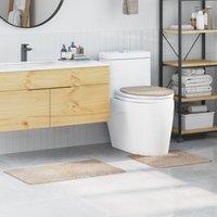Berkfield Home 3 Piece Bath Mat Set Cream Polypropylen Non-Slip | Size: Medium