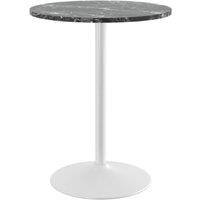 netfurniture Richmond White Bar Table 96cm Black Marble