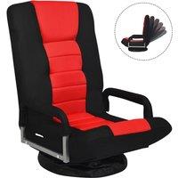 Costway Folding Floor Gaming Chair Adjustable 6-Position Floor Lazy Chair in Red