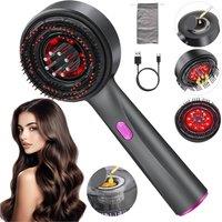 Nordara Electric Scalp Massager Comb: Red Light & Brush in Black