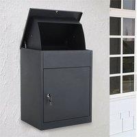 EONLION Extra Large Lockable Parcel Delivery Drop Box in Black | Size: 500mm