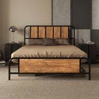 EONLION Double Bed Frame Steel Bed Base in Black