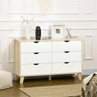 EONLION 6 Drawer Unit Storage Chest Bedroom in White | Size: 100 cm