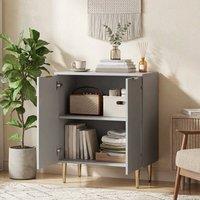 EONLION Sideboard Buffet Cabinet with Adjustable Shelf in Grey | Size: 100 cm
