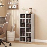 EONLION Set of 2 CD Storage Units in White | Size: 500mm