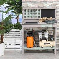 EONLION Outdoor Potting Table Bench Workstation in Grey | Size: 100 cm