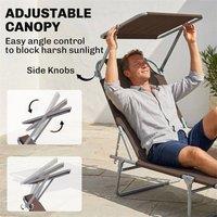EONLION Brown Reclining Sun Lounger Chair | Size: 100 cm