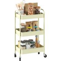 Kelvenix 3 Tier Storage Trolley on Wheels Rolling Utility Cart Green | Size: 100 cm