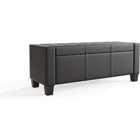 FORGEVIO Black Storage Ottoman Bench Window Seat Bedroom Living Blanket Box