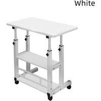FORGEVIO White Adjustable Folding Wheeled Laptop Study Desk
