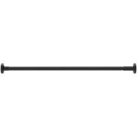 FORGEVIO 90-160cm Extendable Spring Tension Curtain Rod Voile Net Rail in Black
