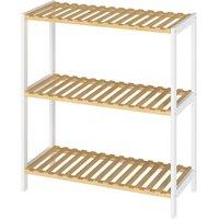 FORGEVIO 3-Tier Bamboo Shoe Rack Stand Adjustable Wooden Storage Shelf in Brown
