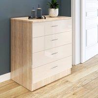 FORGEVIO Home Chest of Drawers 4 Drawers Hallway Storage Cabinet Furniture in Brown