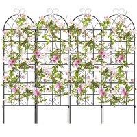 SPETLEK 2-Pack 180 cm x 50 cm Metal Garden Trellis Decorative in Black | Size: 0.6m2