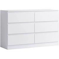 SPETLEK 6 Drawer Chest of Drawers Bedroom Furniture in White