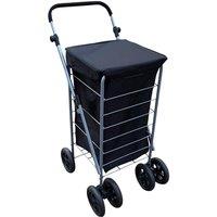 SPETLEK 4 Wheel Folding Shopping Trolley Cart PLAIN BLACK