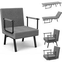 SPETLEK 1 Seater Folding Fabric Sofa Bed in Grey | Size: 0.5m x 1m