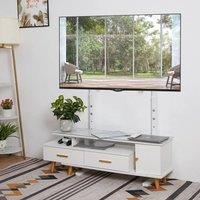 SPETLEK Elegant White Free Standing Floor TV Stand 32-65INCH