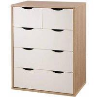 SPETLEK Modern Chest of Drawers Bedroom Furniture Clothes in White | Size: 0.6m2