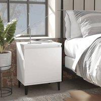 EONLION Bed Cabinet with Metal Legs White 40x30x50 cm | Size: 100 cm