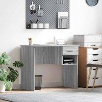 EONLION Desk with Drawer Grey Sonoma 90x49x75 cm | Size: 100 cm