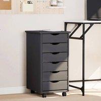 EONLION Rolling Cabinet with Drawers in Black | Size: 100 cm