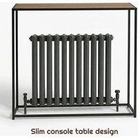 FORGEVIO Radiator Console Table Wooden Shelf Black Legs