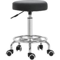 Kelvenix Round PU Leather Salon Working Beautician Stool in Black | Size: 0.6m2
