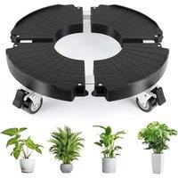 NESTLUNE Heavy Duty 150kg Plant Pot Trolley Mover Stand on Wheels in Black | Size: 1.25kg