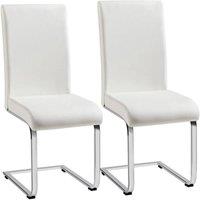 Kelvenix White Dining Chairs 2pcs Modern Leather | Size: 0.6m2