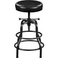 Kelvenix Industrial Swivel Leather Bar Stools in Black | Size: 0.6m2