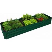 SPETLEK Raised Garden Metal Bed Galvanised Planter Box, 240x60x30cm in Green | Size: 100g