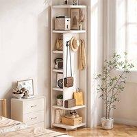 EONLION 30x30x180cm Hallway Corner Cabinet Storage Shelf in White | Size: 100 cm