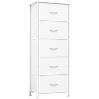 FORGEVIO Chest of Drawers, 5 Drawer Tall 30D x 42W x 115H cm in White