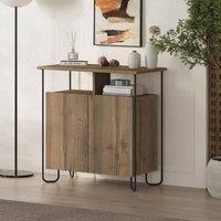 FORGEVIO 2 Door Sideboard Dark Oak Metal Frame Separated Shelf Modern