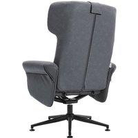 VOGREX PU Leather Swivel Recliner Executive Armchair with Footstool Set in Grey