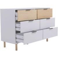VOGREX 6 Drawer Wooden Chest Bedroom Hallway Storage Dresser